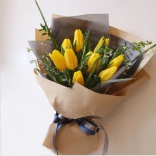 Bright Holland Yellow Tulips Bouquet